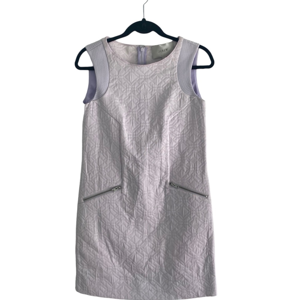 J. CREW Women’s Lilac Jacquard Shift Dress with Zip Pockets  Size: XXS